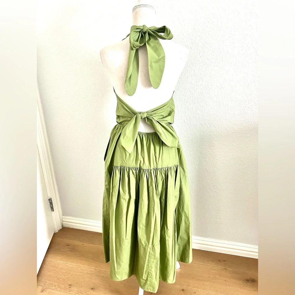 Vince Lime Backless Halter Dress - Picture 5 of 7